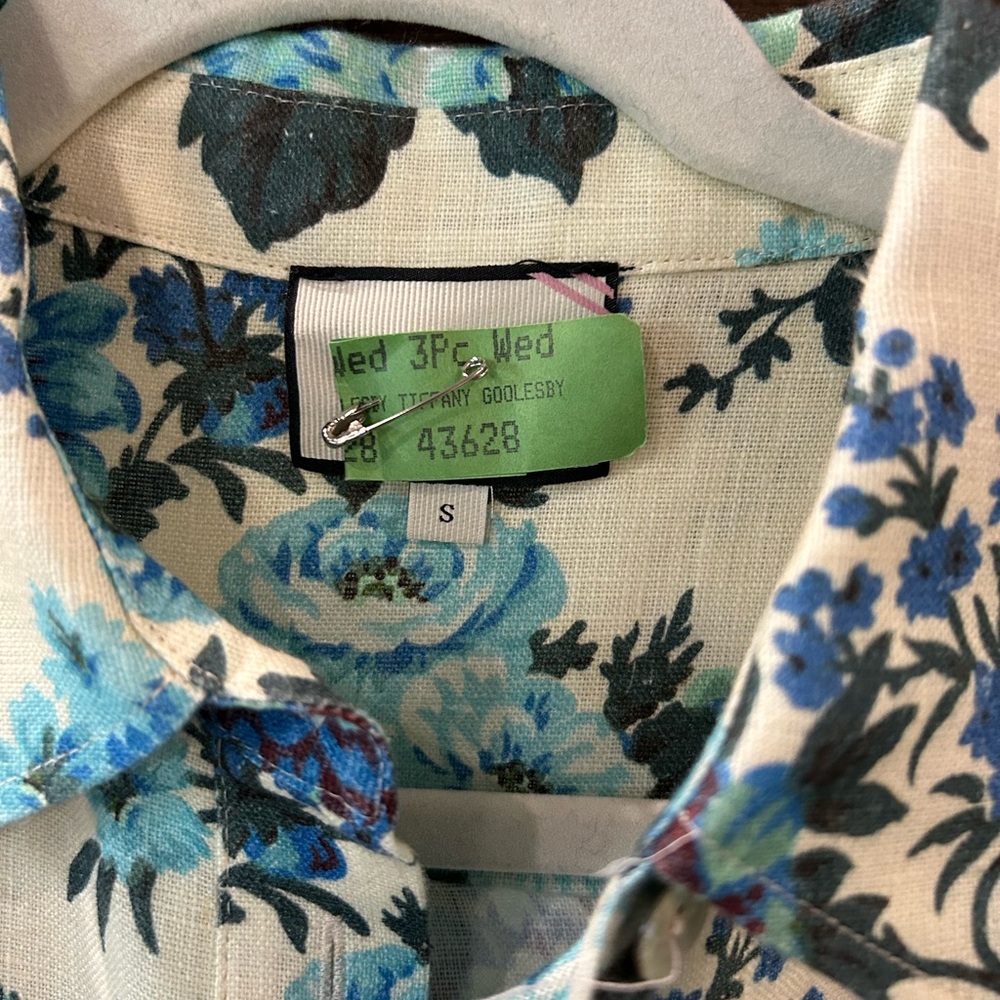 Tuckernuck Blue Hydrangea Floral Mini Shirt Dress - Picture 4 of 5